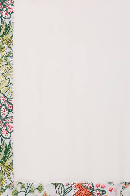 Shop Aham-Vayam White Cotton Embroidery Varnika Nature Kurta Patiala Set Shop_Aham-Vayam_White Cotton Embroidery Varnika Nature Kurta Patiala Set