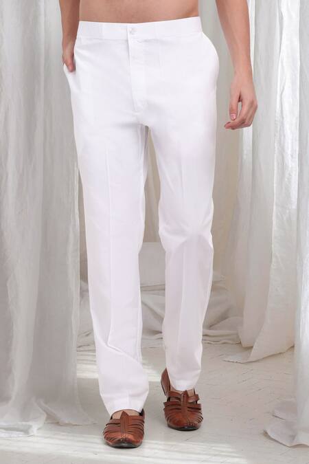 Aham-Vayam Ivory Cotton, Silk Embroidery Swarna Pushp Kurta Pant Set Online at Aza Fashions Aham-Vayam_Ivory Cotton, Silk Embroidery Swarna Pushp Kurta Pant Set _Online_at_Aza_Fashions