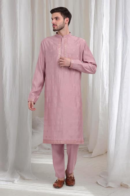 Buy Aham-Vayam Peach Cotton Embroidery Malhaar Geometric Kurta Patiala Set Online at Aza Fashions Buy_Aham-Vayam_Peach Cotton Embroidery Malhaar Geometric Kurta Patiala Set _Online_at_Aza_Fashions