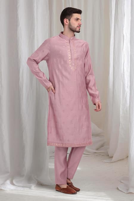 Shop Aham-Vayam Peach Cotton Embroidery Malhaar Geometric Kurta Patiala Set Online at Aza Fashions Shop_Aham-Vayam_Peach Cotton Embroidery Malhaar Geometric Kurta Patiala Set _Online_at_Aza_Fashions