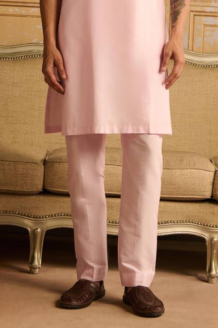 Diyarajvvir Pink Cotton, Silk Embroidery Big Floral Kurta And Pant Set Online at Aza Fashions Diyarajvvir_Pink Cotton, Silk Embroidery Big Floral Kurta And Pant Set _Online_at_Aza_Fashions