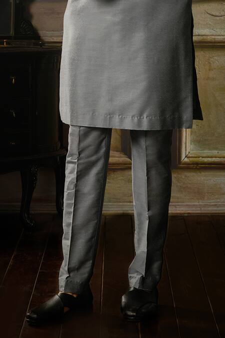 Buy Diyarajvvir Grey Cotton, Silk, Linen Embroidery Gunmetal Kurta And Pant Set Online at Aza Fashions Buy_Diyarajvvir_Grey Cotton, Silk, Linen Embroidery Gunmetal Kurta And Pant Set _Online_at_Aza_Fashions