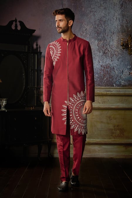 DiyaRajvvir Mirror Thread Embroidered Kurta & Pant Set 