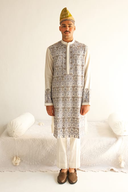 WABI SABI BY ANSHUM-RITESH Tulip Tapestry Embroidered Kurta With Pyjama 