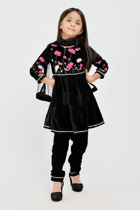 Mamma Plz Floral Embroidered Anarkali Set 