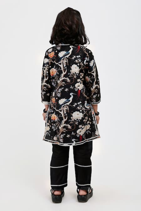 Mamma Plz Flora & Fauna Print Kurta Pyjama Set 