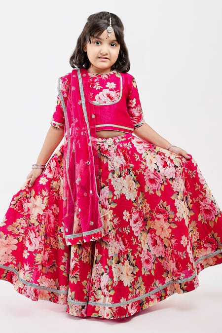 Mamma Plz Flowery Print Lehenga Set 