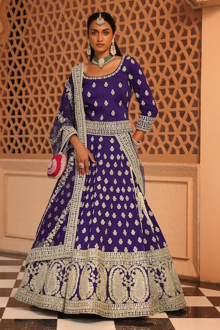 Sheetal Batra Aasmaa Floral Butti Embroidered Lehenga Set 