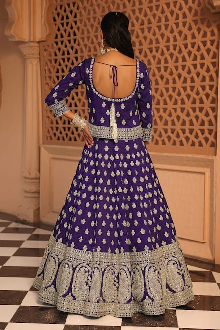 Sheetal Batra Aasmaa Floral Butti Embroidered Lehenga Set 