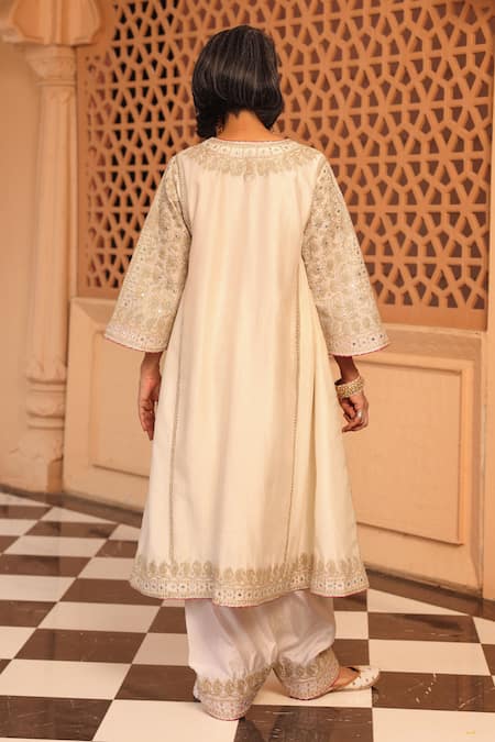 Sheetal Batra Aiman Floral Embroidered Chauga Kurta With Salwar 