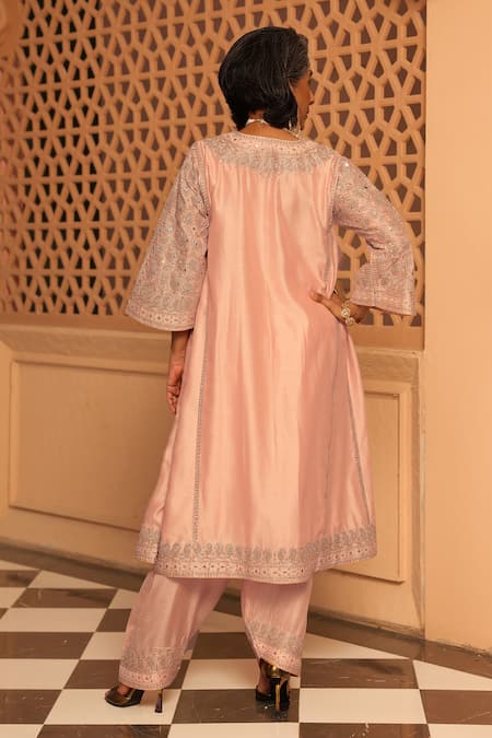 Sheetal Batra Aiman Embroidered Bodice Chauga Kurta With Salwar 