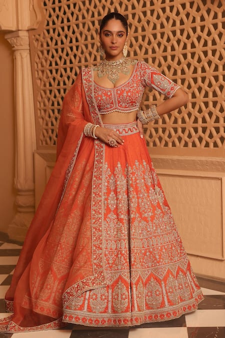 Sheetal Batra Faizah Floral Embroidered Bridal Lehenga Set 