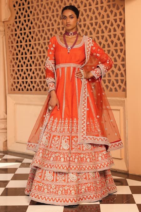 Sheetal Batra Mariyah Paisley Embroidered Anarkali & Lehenga Set 