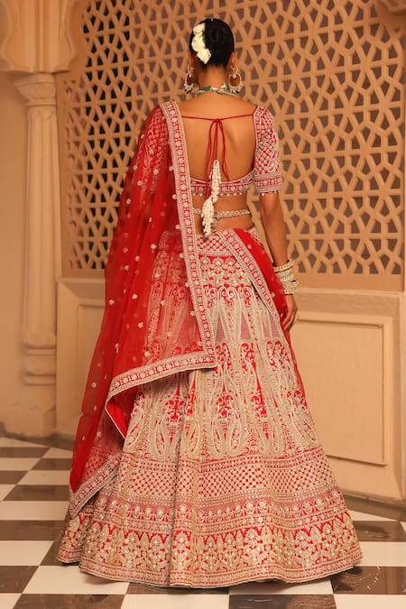 Sheetal Batra Nazreen Paisley Embroidered Bridal Lehenga Set 