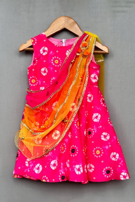 Label Neeti Attached Dupatta Tie-Dye Dress 