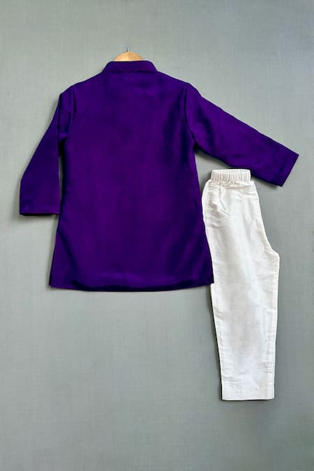 Label Neeti Butterfly Embroidered Attached Jacket Kurta With Pant 