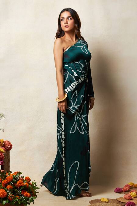 Shop Vedika M Green Satin Sequins One Shoulder Abstract Printed Asymmetric Corset Dress Online at Aza Fashions Shop_Vedika M_Green Satin Sequins One Shoulder Abstract Printed Asymmetric Corset Dress _Online_at_Aza_Fashions