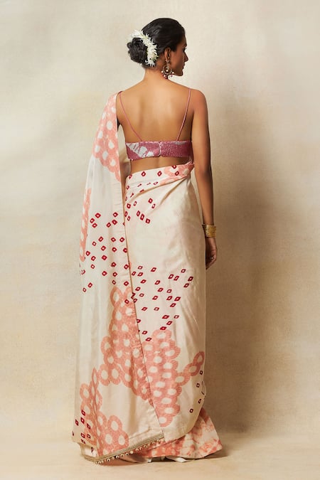 Vedika M Silk Printed Pre-Draped Saree With Blouse