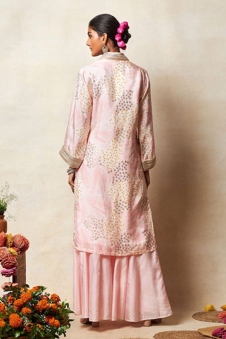 Vedika M Abstract Bandhani Print Kurta Flared Pant Set