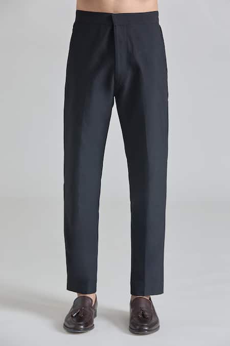 Buy_Priti Sahni_Black Organza, Cotton, Silk Floral Hand Painted Bundi Set 