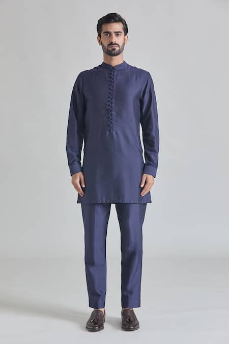 Priti Sahni Blue Silk Mirrors, Embroidery Sherwani Set Online at Aza Fashions Priti Sahni_Blue Silk Mirrors, Embroidery Sherwani Set _Online_at_Aza_Fashions