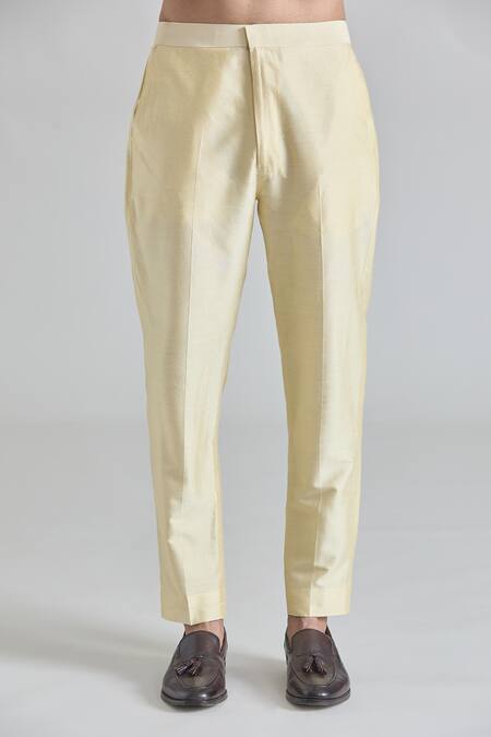 Buy_Priti Sahni_Yellow Cotton, Silk Sequins, Embroidery Lucknowi Thread Work Sherwani Set 