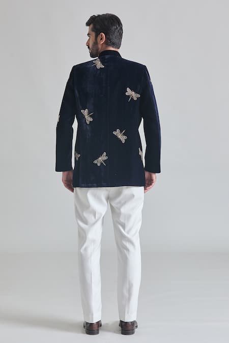 Priti Sahni Dragonfly Embroidered Bandhgala Set 