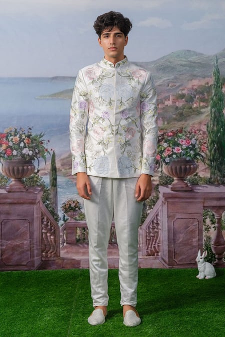 House Of Koa Earl Zardozi Embroidered Bandhgala Set 