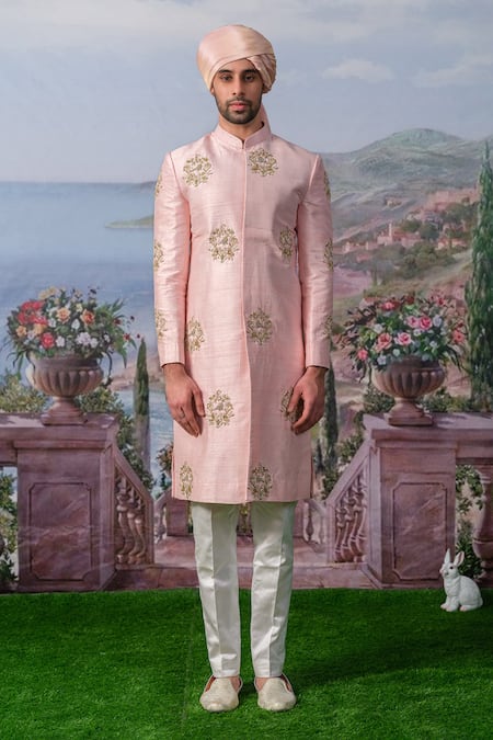House Of Koa Eden Floral Embroidered Sherwani Set 