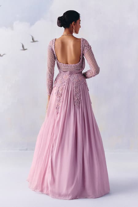 Awigna Chloe Enchanted Garden Embroidered Gown 