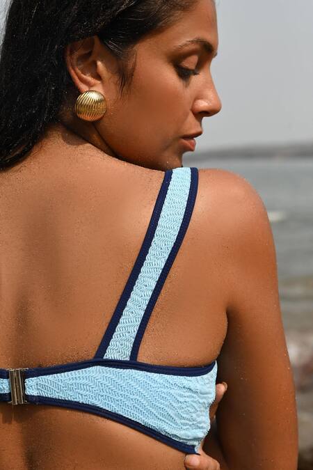 Buy_Shop Nirvanaa_Blue Polyester Sweetheart Neck Blake Contrast Hem Monokini _Online_at_Aza_Fashions