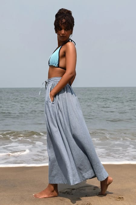 Shop Nirvanaa Verve Linen Maxi Skirt 