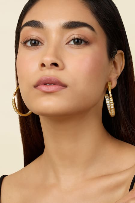 ISHARYA Festive Joy Embellished Hoops 