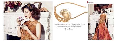 Ornamaas Gold Paisley Cutwork Headband Online at Aza Fashions Ornamaas_Gold Paisley Cutwork Headband _Online_at_Aza_Fashions