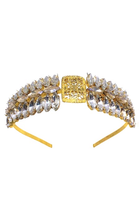 ORNAMAAS Spike Cubic Zirconia Embellished Headband 