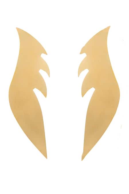 Shop Ornamaas Gold Plated Heart Beats Earrings at Aza Fashions Shop_Ornamaas_Gold Plated Heart Beats Earrings _at_Aza_Fashions