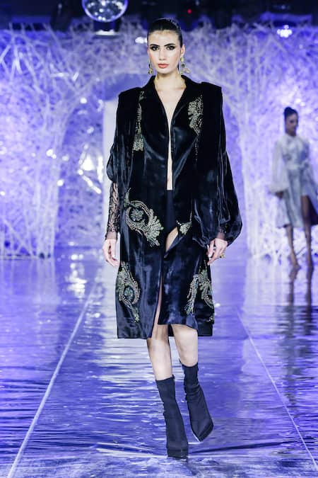 Ornamaas_Gold Plated Crystals Abstract Embellished Earring _Online_at_Aza_Fashions