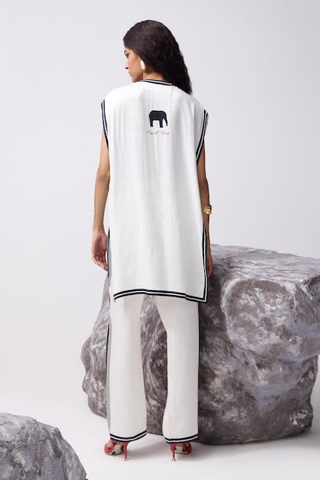 Kamaali Pret Adira Elephant Print Long Top 