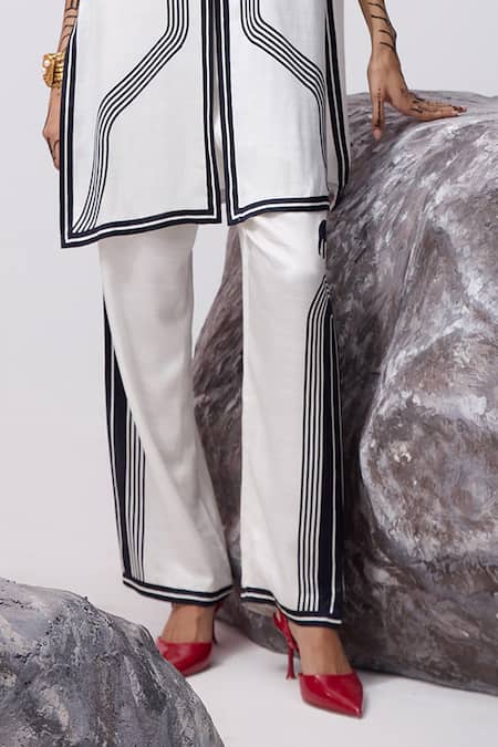 Buy_Kamaali Pret_White Cupro Printed Elephant Amarula Pant _Online_at_Aza_Fashions