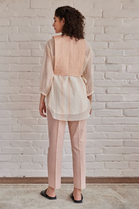 Khamaj India Grace Hand Embroidered Bib Pant Set 