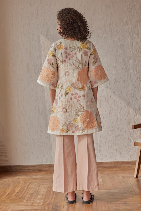 Khamaj India Merlin Hand Embroidered Kurta With Pant 