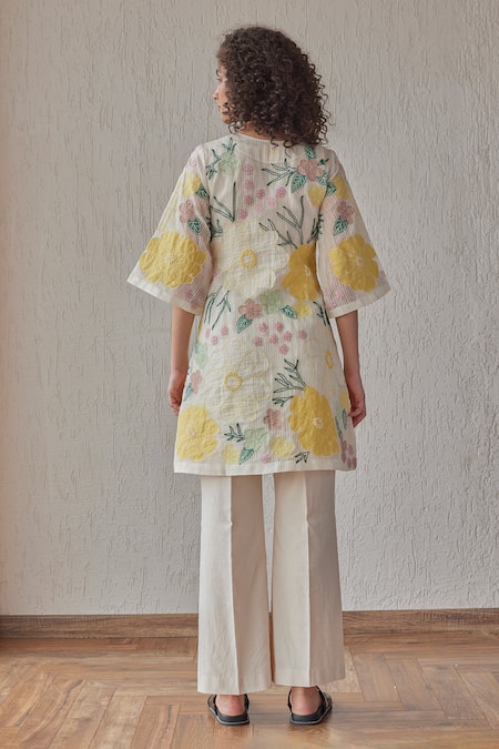 Khamaj India Merlin Embroidered Kurta With Pant 