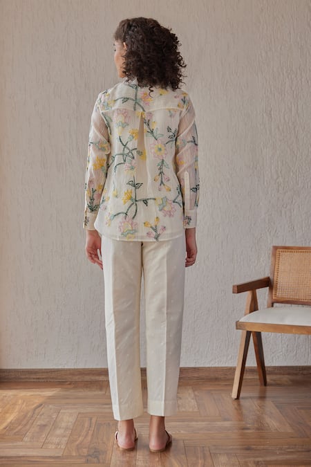 Khamaj India Tess Embroidered Shirt With Pant 