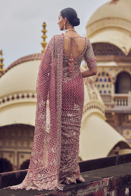 Nitika Gujral Antique Kasab Embroidered Saree & Blouse Set 