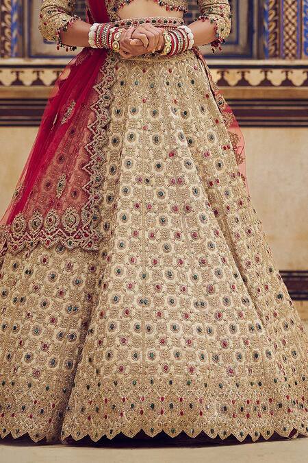 Nitika Gujral Gold Net, Tissue Sequins, Stones, Beads Embroidered Bridal Lehenga Set Online at Aza Fashions Nitika Gujral_Gold Net, Tissue Sequins, Stones, Beads Embroidered Bridal Lehenga Set _Online_at_Aza_Fashions