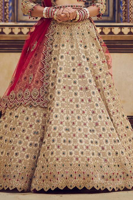 Nitika Gujral Gold Net, Tissue Crystals, Embroidery, Cut Work, Sequins, Bridal Lehenga Set Online at Aza Fashions Nitika Gujral_Gold Net, Tissue Crystals, Embroidery, Cut Work, Sequins, Bridal Lehenga Set _Online_at_Aza_Fashions