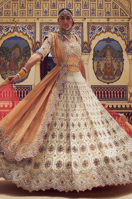 Nitika Gujral Resham Embroidered Bridal Lehenga Set 