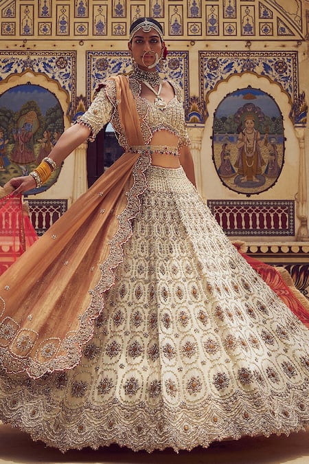 Nitika Gujral Resham Embroidered Bridal Lehenga Set 