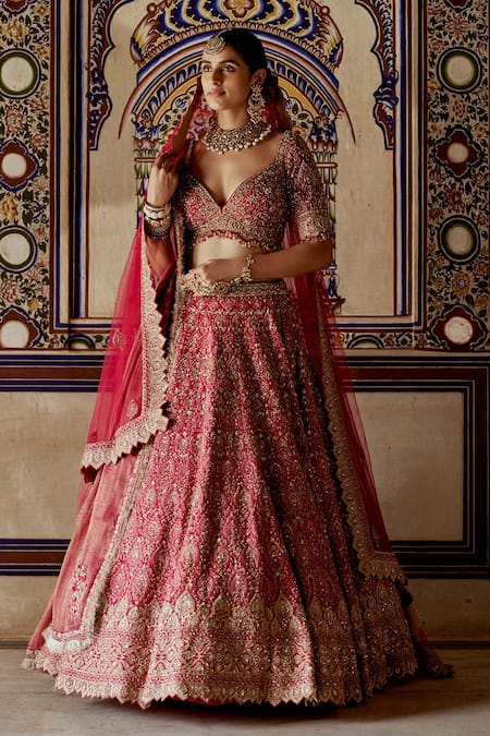 Nitika Gujral Dabka Embroidered Bridal Lehenga Blouse Set 