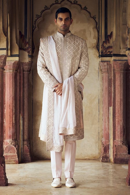 Nitika Gujral Beads Embroidered Sherwani & Kurta Set 